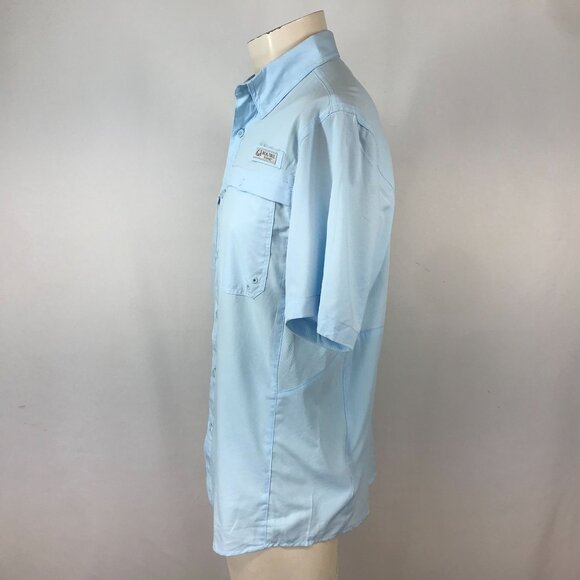 REALTREE - MEN'S SMALL - BLUE SHORT SLEEVE BUTTON FISHING GUIDE SHIRT - Picture 4 of 7